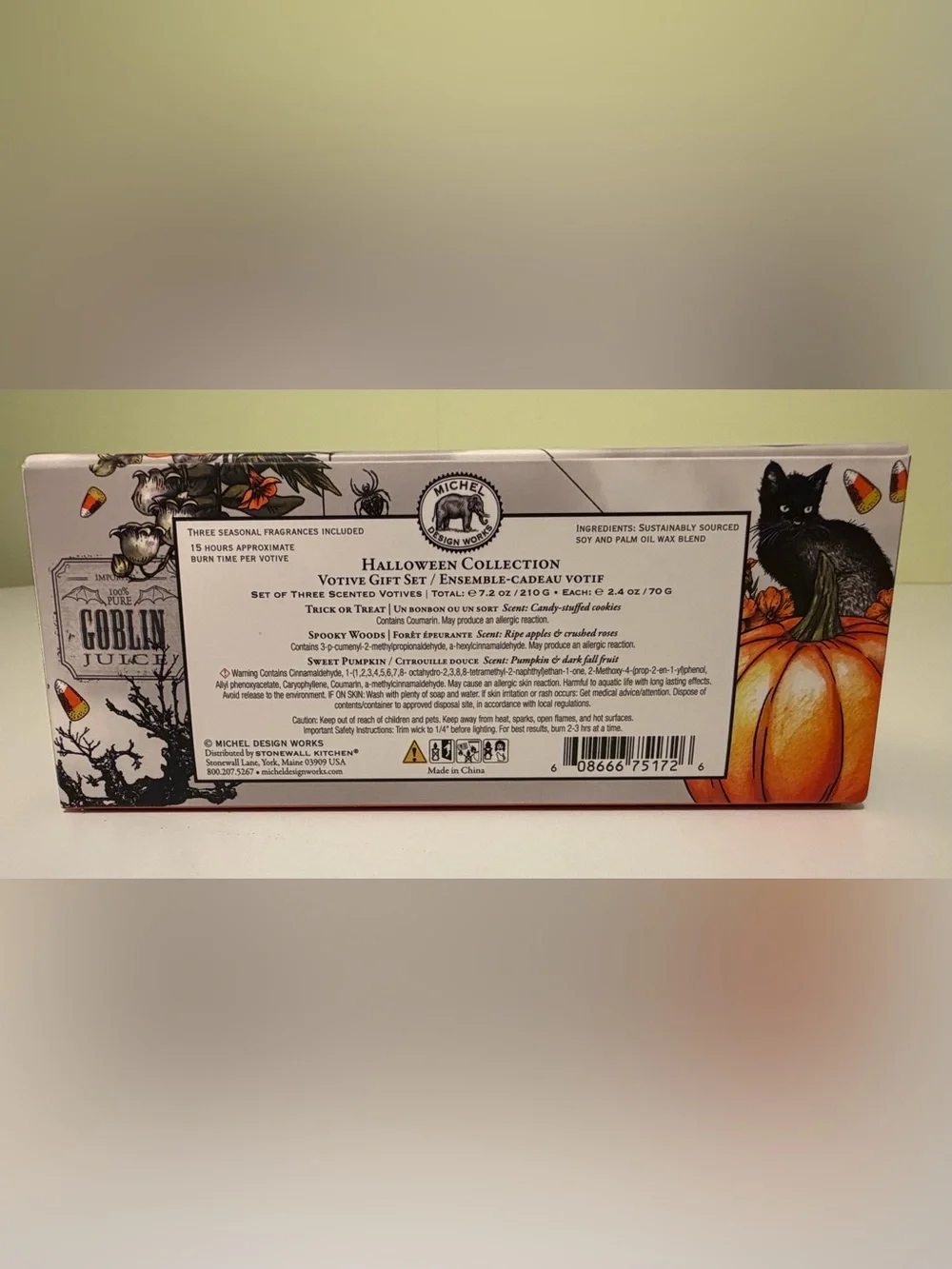 NWT Michel Design Works Halloween/Fall Votive Candle Gift Set 3 Pk Autumn Soy